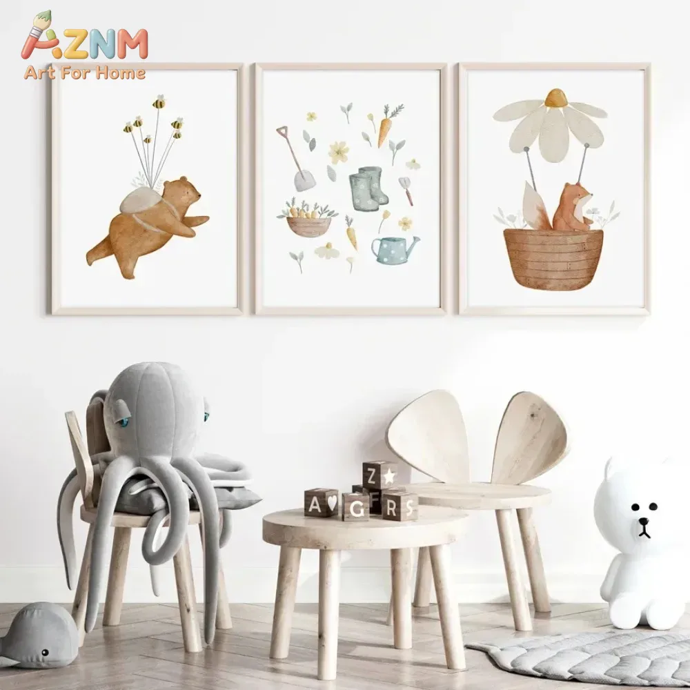 Animals Baby Nursery - AZNM – toile murale avec motif