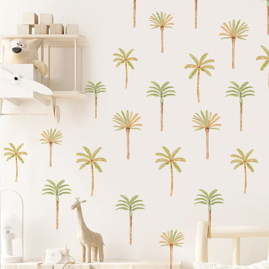 Baby Nursery Tree - Autocollant mural Boho cocotier palmier pour