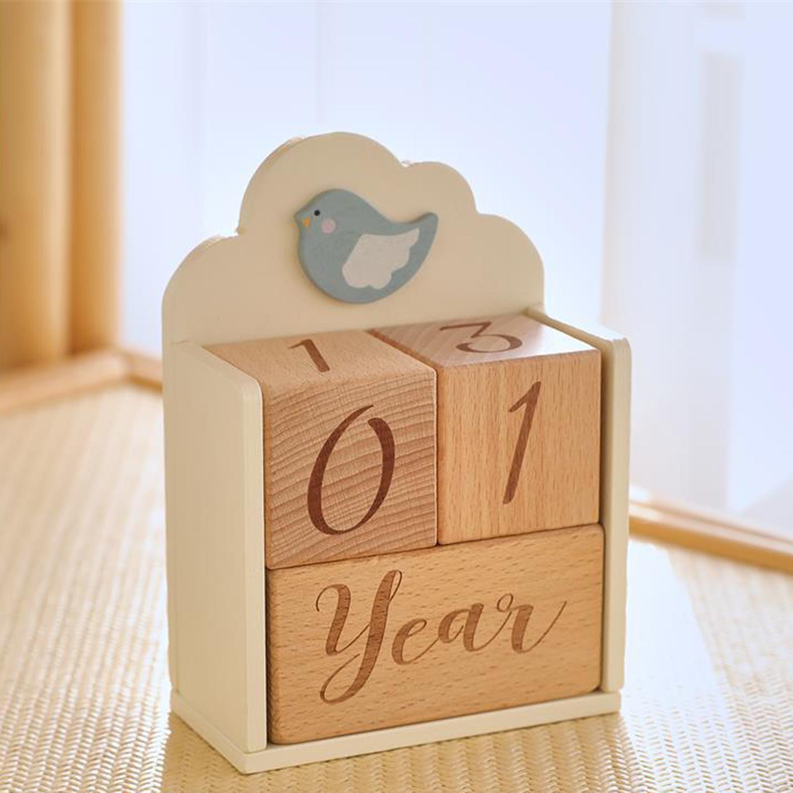 Baby Nursery Age - Blocs d'âge en bois pour bébé,