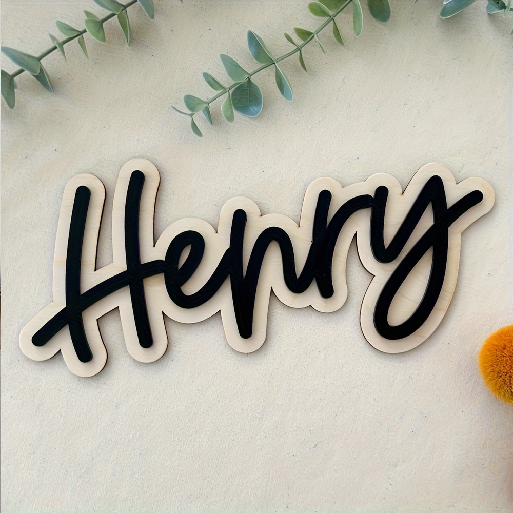 Baby Nursery Decor Boy - Plaque de nom en bois personnalisée