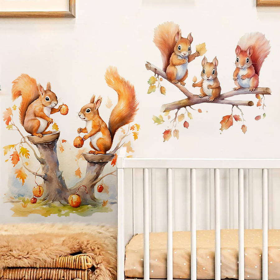 Baby Nursery Tree - Autocollant mural de dessin animé mignon