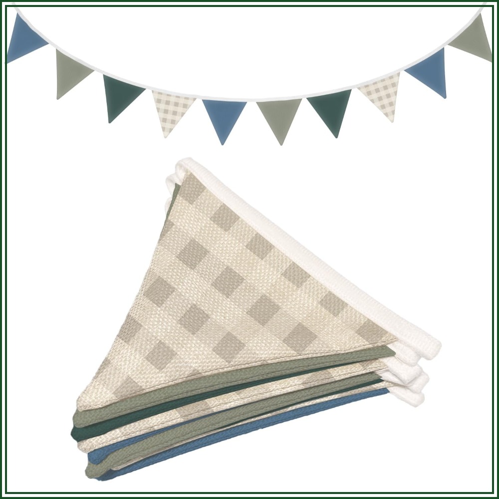 Baby Nursery Fabric - Guirlande triangulaire de 11 pieds, fanions