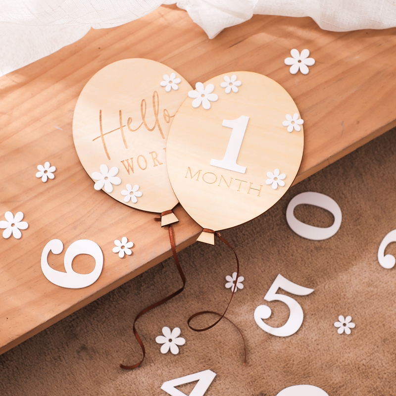Milestone Card Set - Cartes de jalon en bois pour