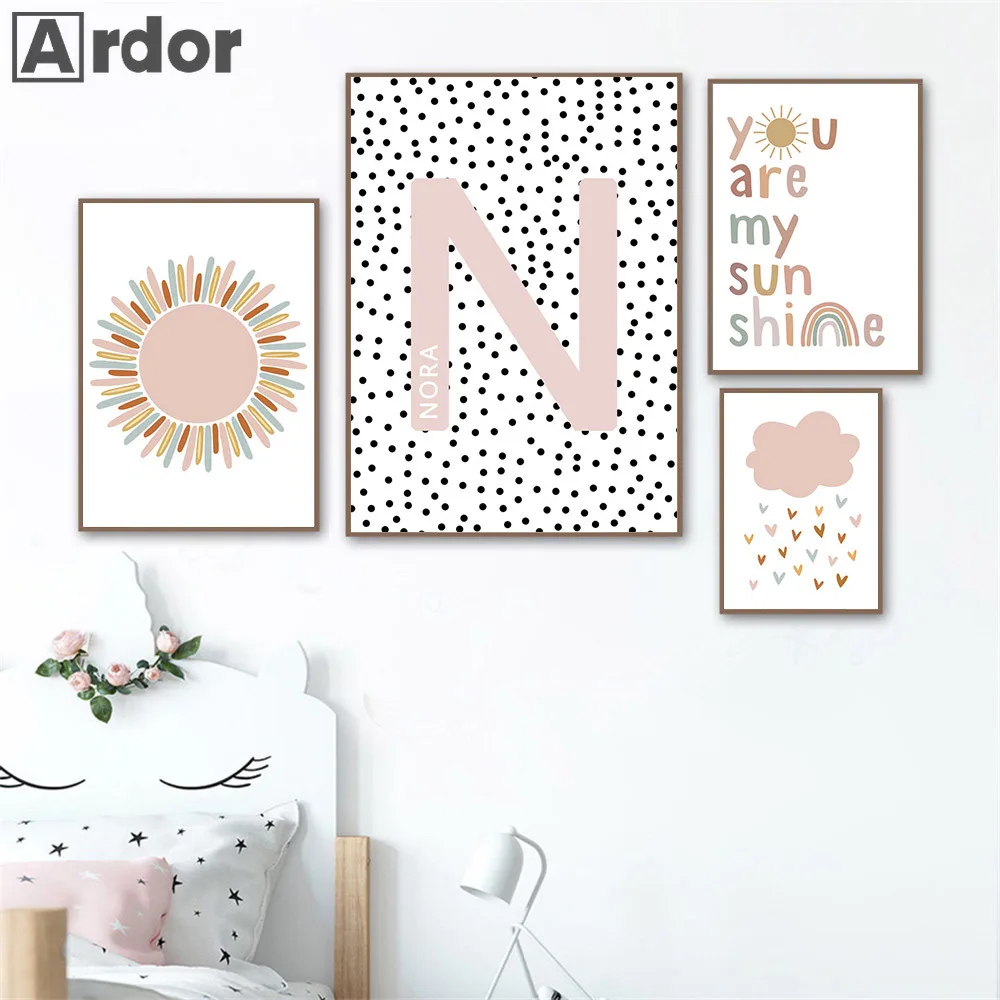 Baby Nursery You Are My Sunshine - Affiches de nom personnalisées pour chambre