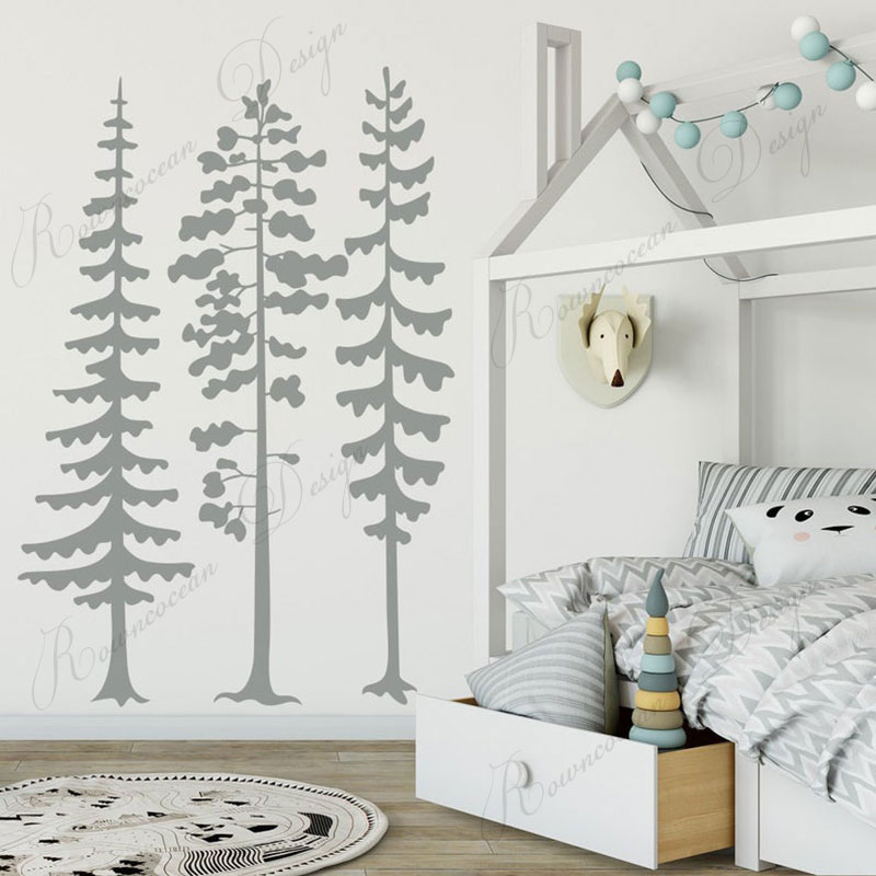 Baby Nursery Tree - Autocollant mural minimaliste en vinyle motif