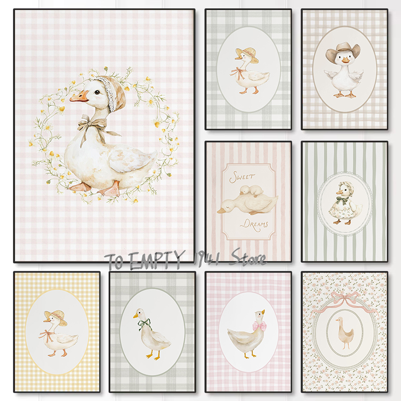 Animals Baby Nursery - Poster mural en toile pour chambre