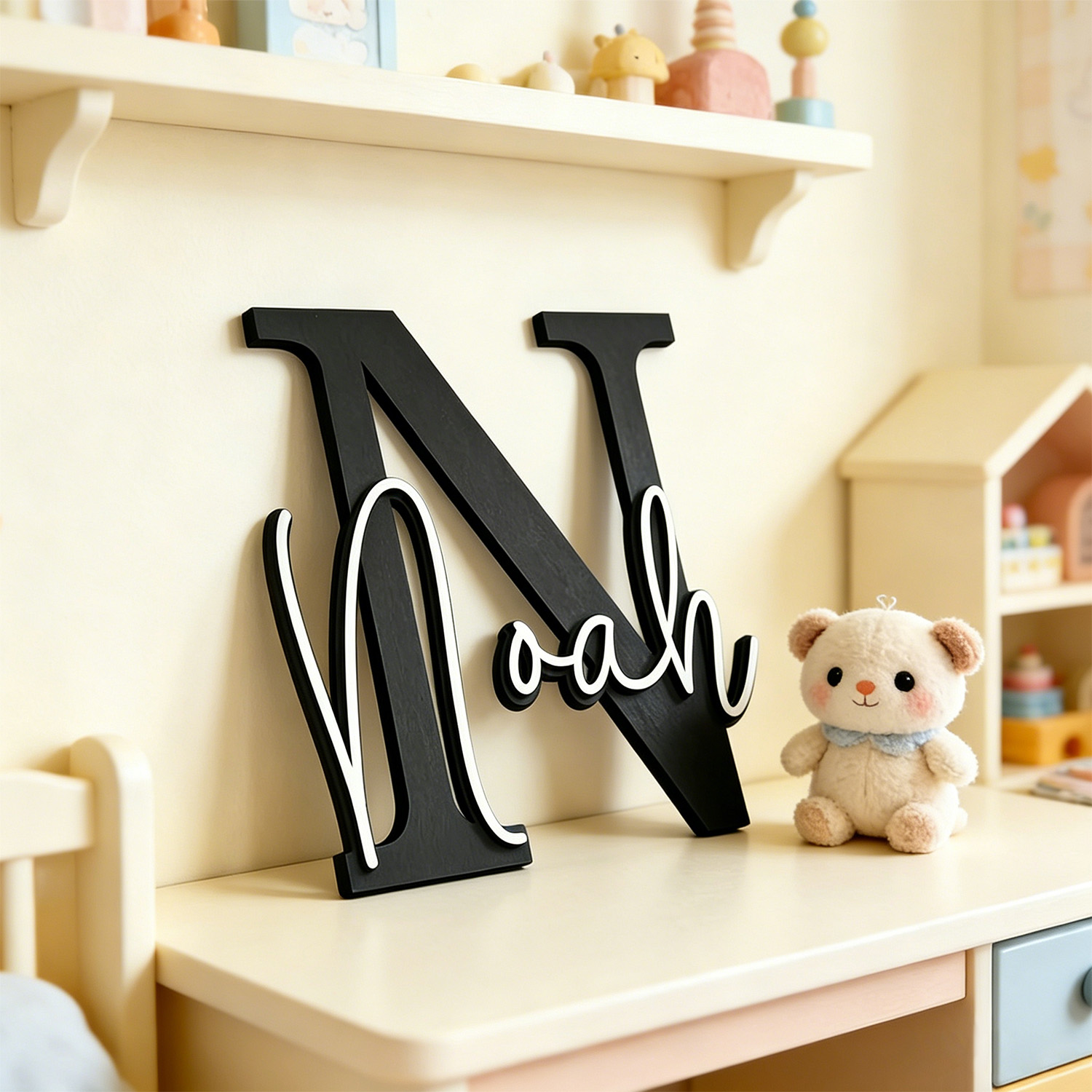 Baby Nursery Decor Boy - 1 pièce, Plaque de nom en