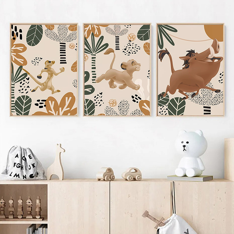 Baby Nursery Animal Pictures - Affiches et imprimés Boho du roi
