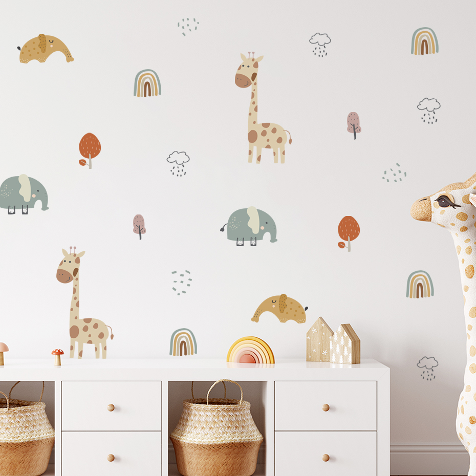 Baby Nursery Tree - Autocollant mural en forme de girafe