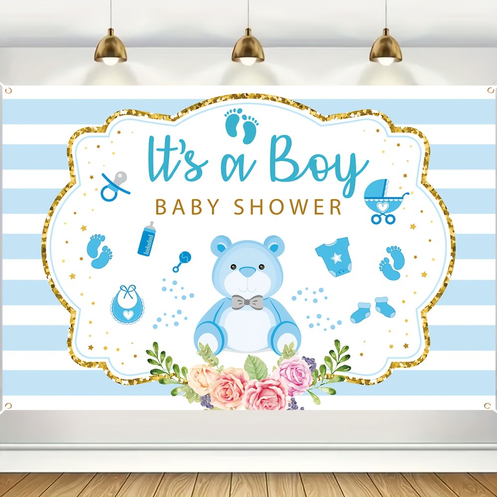 Baby Nursery Decor Boy - Bannière de fête prénatale « C'est