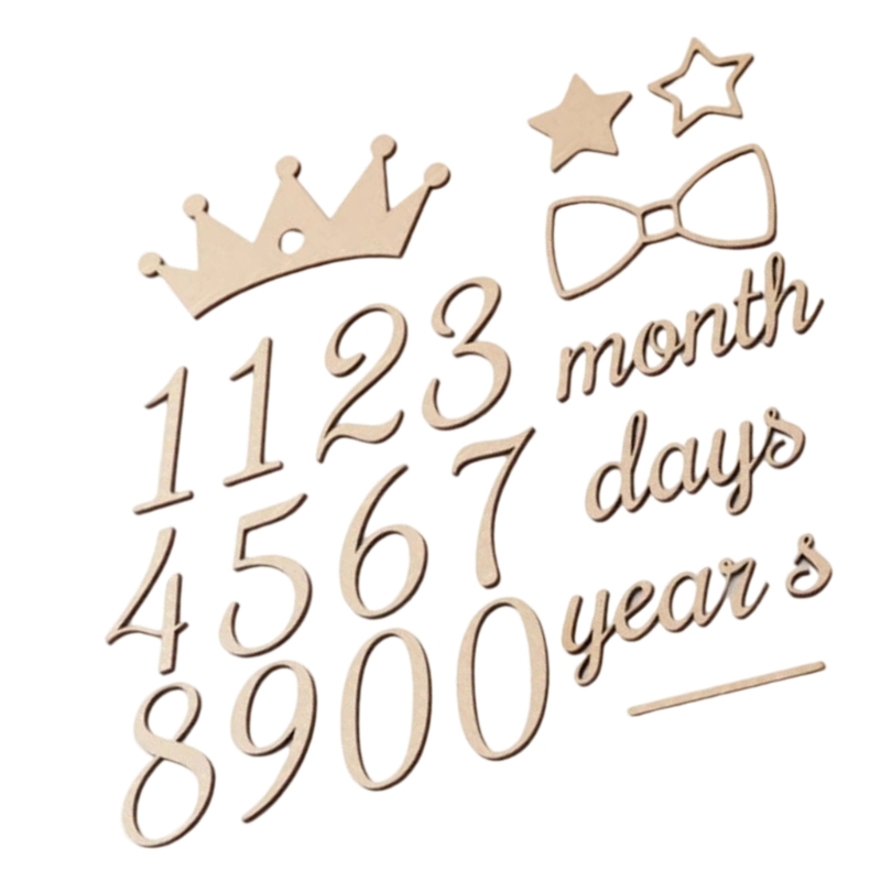 Baby Nursery Age - Jalons en bois, nombres mots, accessoires