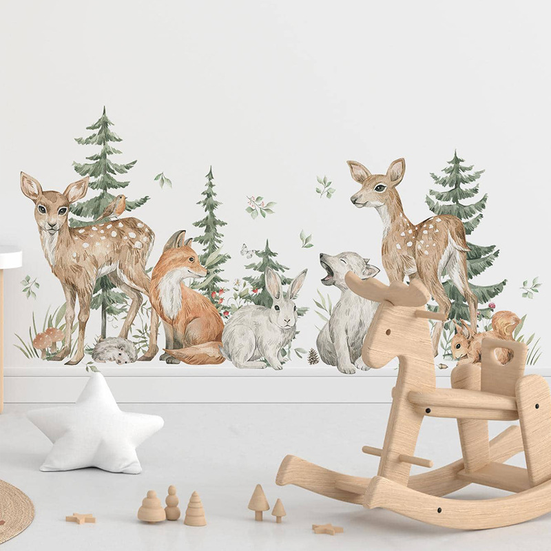 Dessin animé aquarelle forêt a - Baby Nursery Plants avis et prix