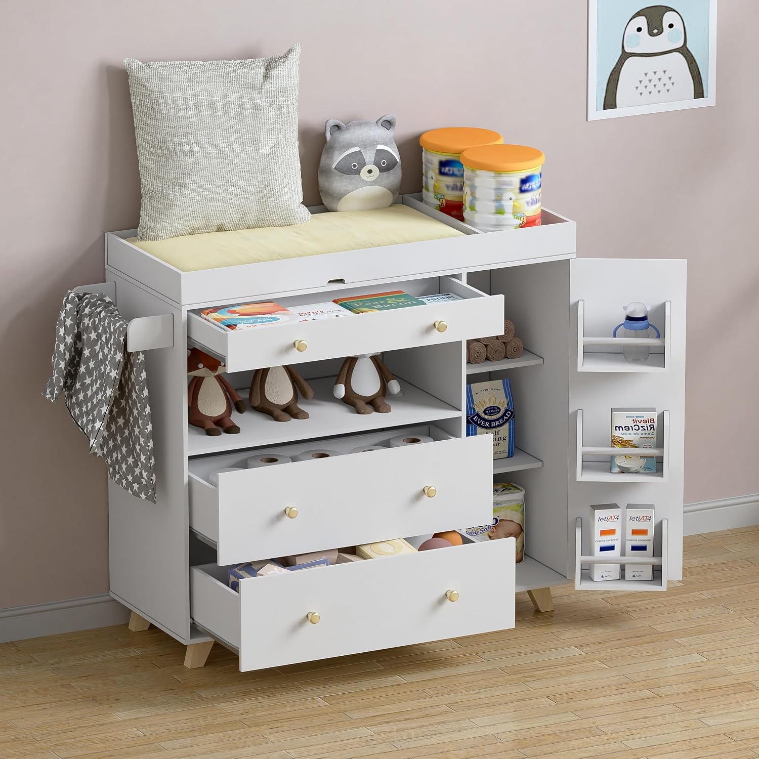 Table à langer pour bébé, stat - Baby Nursery Shelves avis et prix