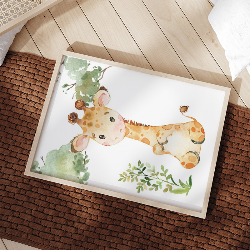 Toile d'art mural Lion, élépha - Baby Nursery Jungle Animals avis et prix