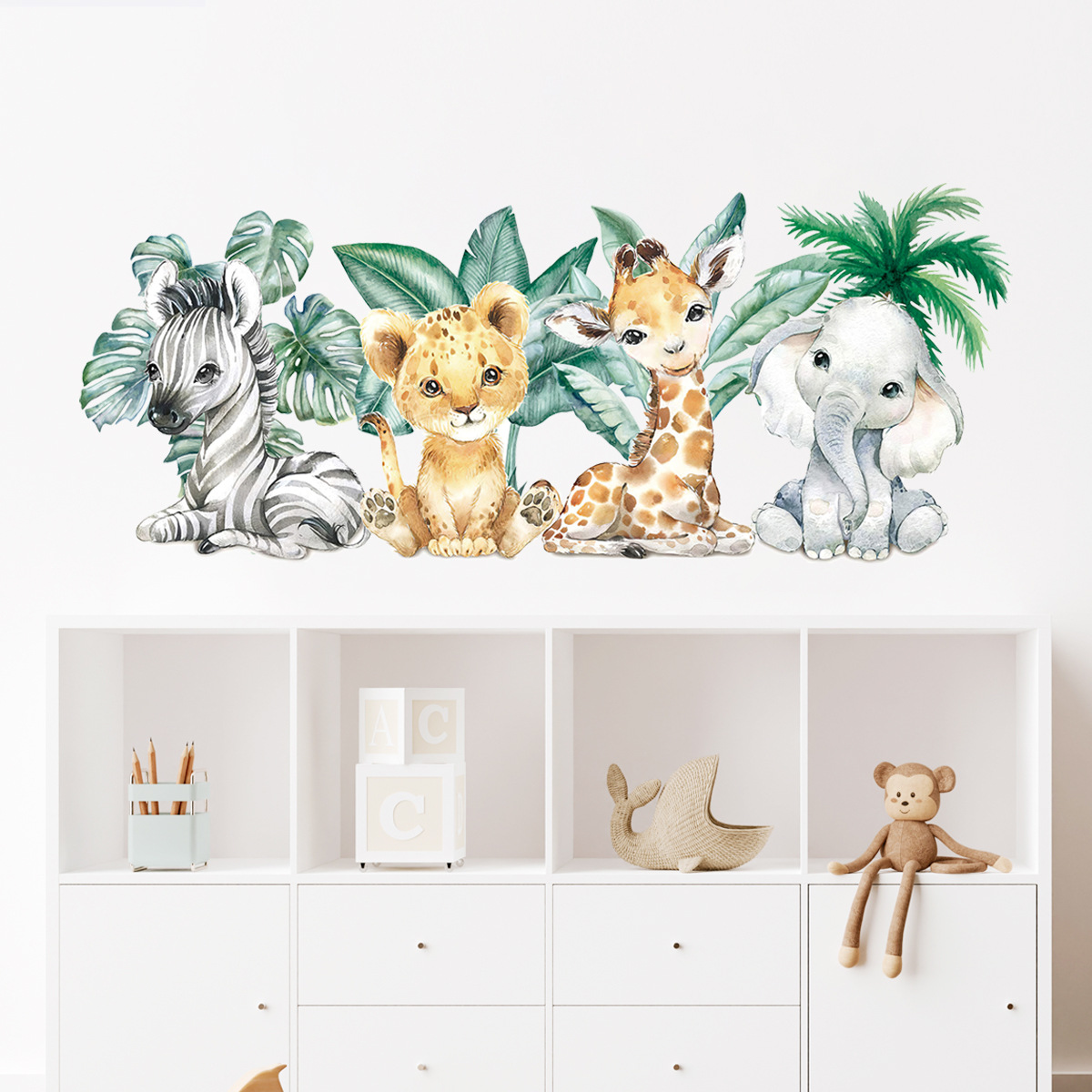 Dessin animé mignon Jungle ani - Baby Nursery Jungle Animals avis et prix