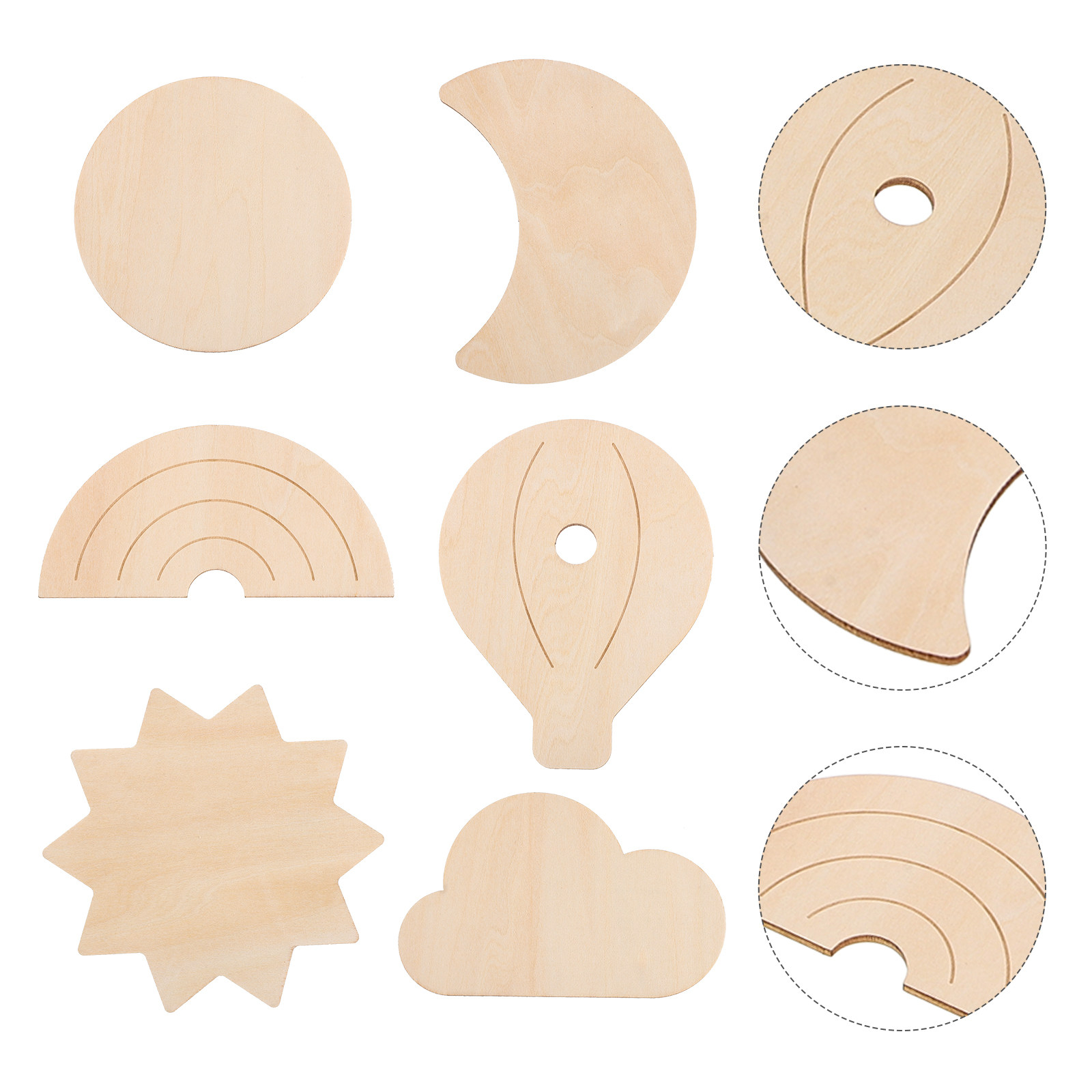6 autocollants muraux en bois, - Baby Nursery Hot Air Balloon Theme avis et prix