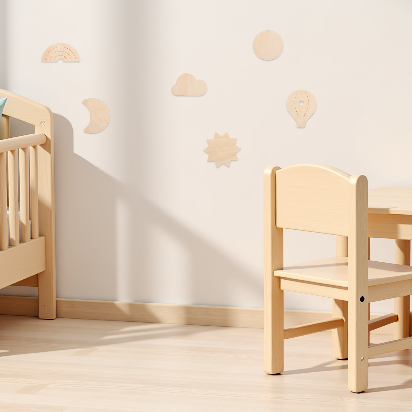 6 autocollants muraux en bois, - Baby Nursery Hot Air Balloon Theme avis et prix