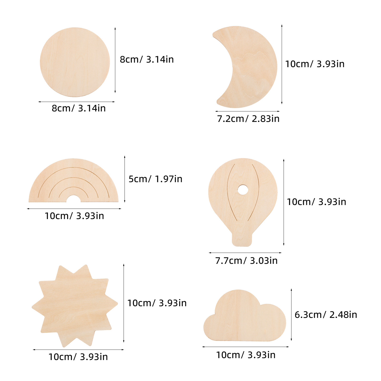 6 autocollants muraux en bois, - Baby Nursery Hot Air Balloon Theme avis et prix