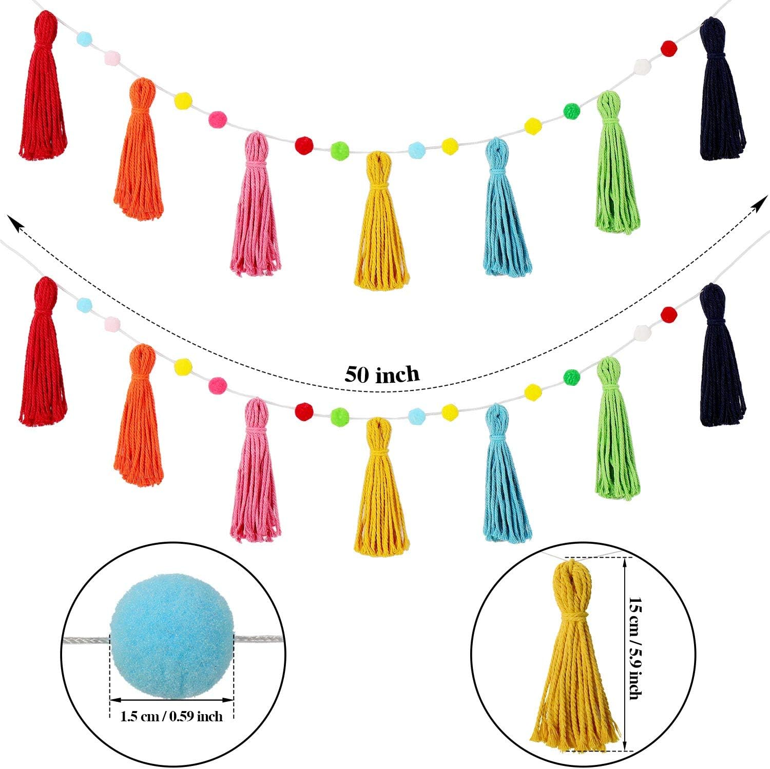 Gland Boho arc-en-ciel coloré, - Baby Nursery Fabric avis et prix
