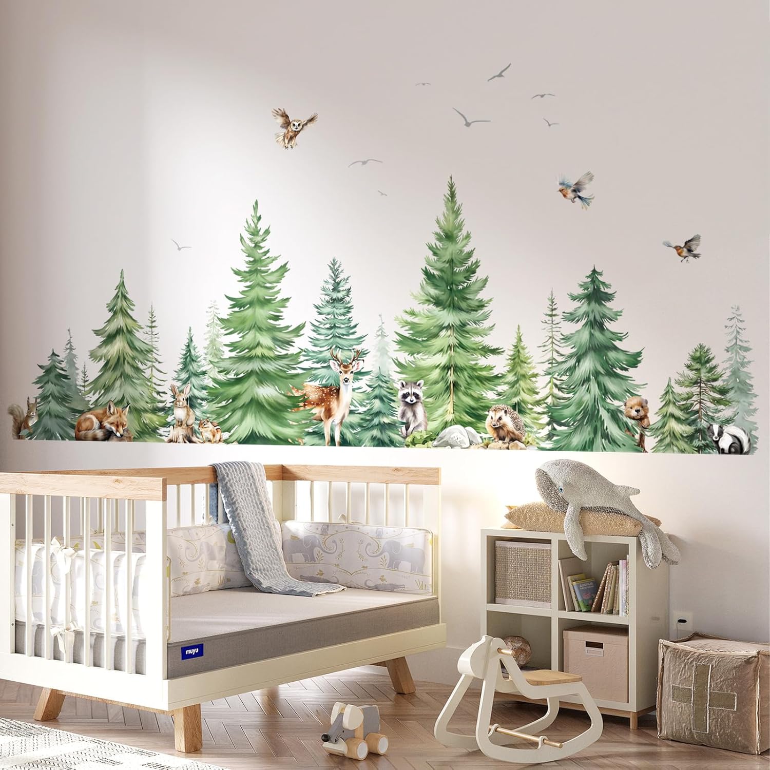 Grand aquarelle pin animaux st - Baby Nursery Tree avis et prix