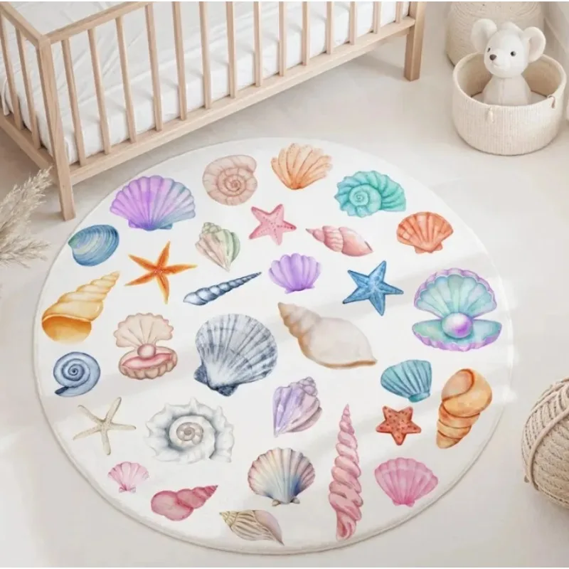 Tapis rond animaux marins bleu - Baby Nursery Plants avis et prix
