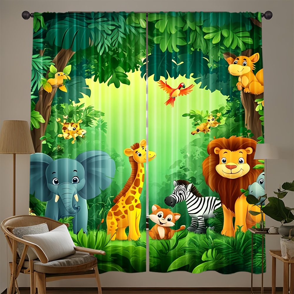 2 rideaux animaux de dessin an - Baby Nursery Jungle Animals avis et prix