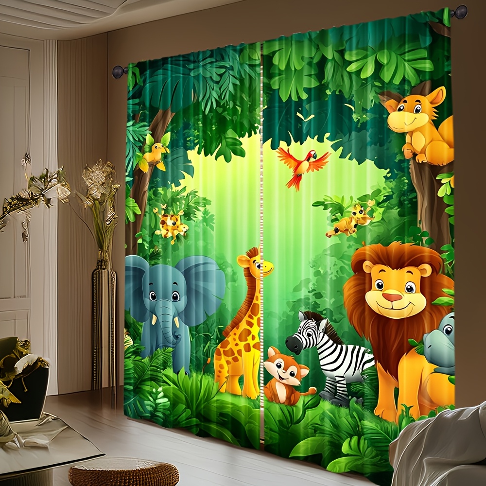 2 rideaux animaux de dessin an - Baby Nursery Jungle Animals avis et prix