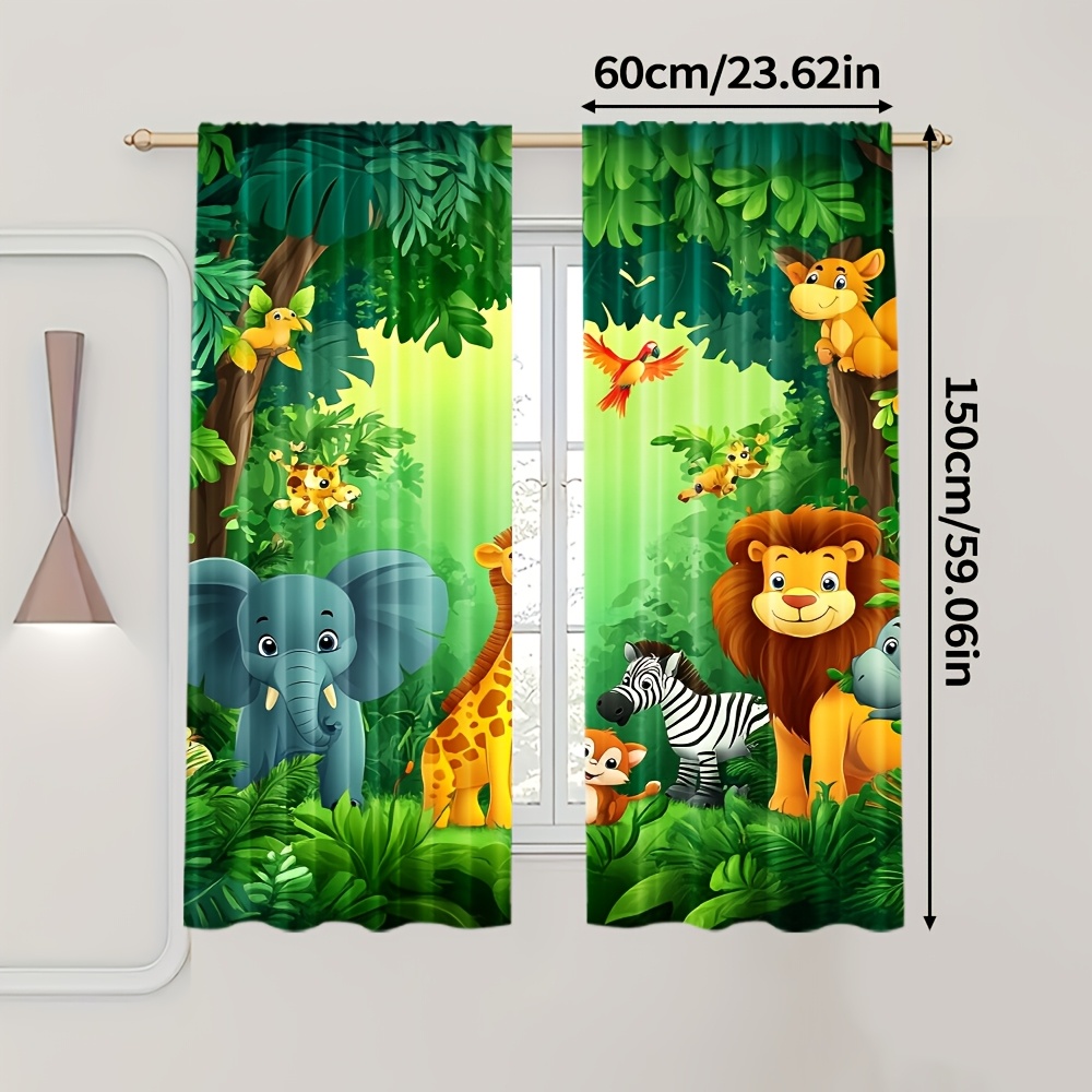 2 rideaux animaux de dessin an - Baby Nursery Jungle Animals avis et prix