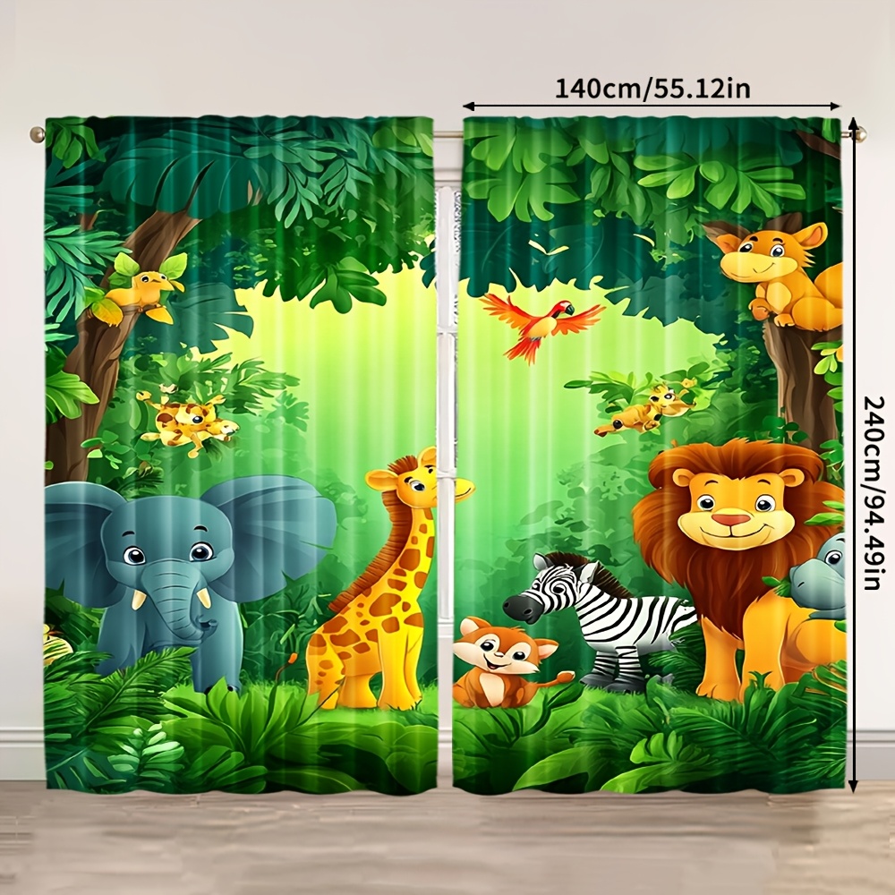 2 rideaux animaux de dessin an - Baby Nursery Jungle Animals avis et prix