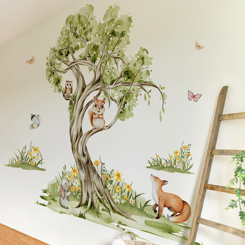 Autocollant mural aquarelle fo - Baby Nursery Tree avis et prix