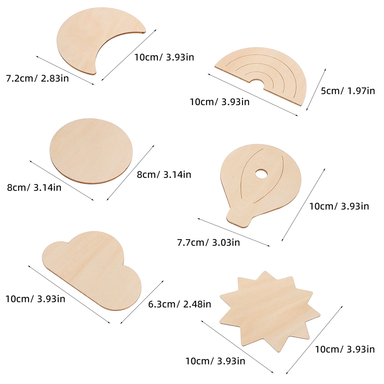 6 autocollants muraux en bois, - Baby Nursery Hot Air Balloon Theme avis et prix