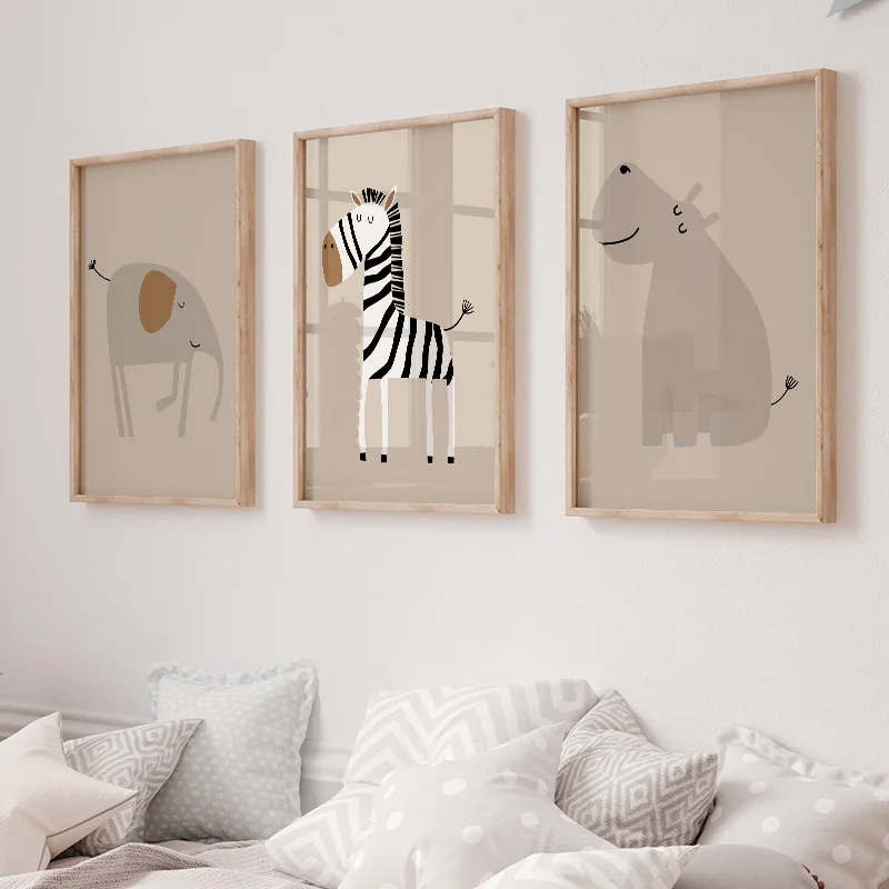 1PC Tableau mural sans cadre s - Baby Nursery Jungle Animals avis et prix
