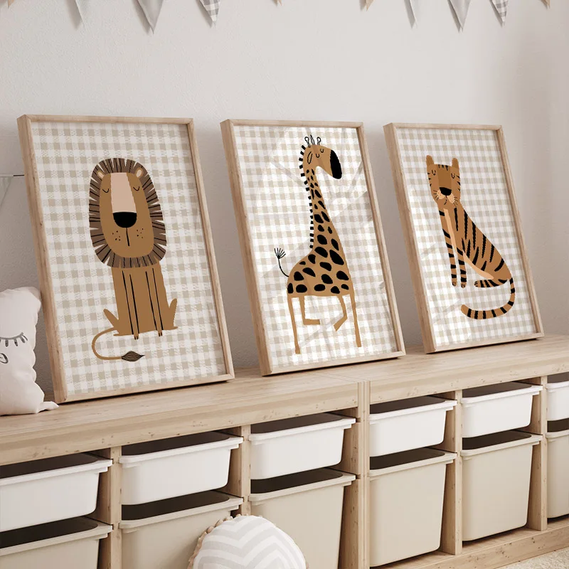 1PC Tableau mural sans cadre s - Baby Nursery Jungle Animals avis et prix