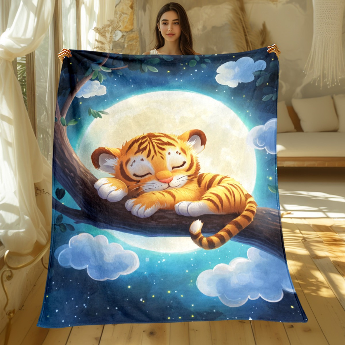Couverture en flanelle, tigre  - Baby Nursery Tree avis et prix