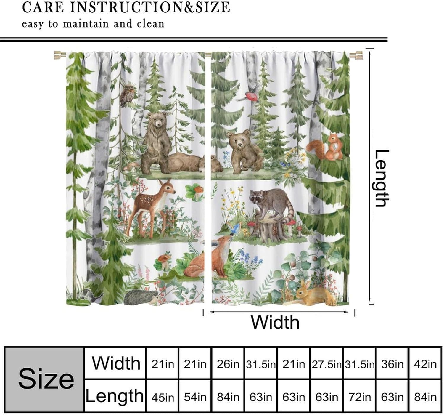 Rideaux d'animaux de la forêt  - Baby Nursery Tree avis et prix