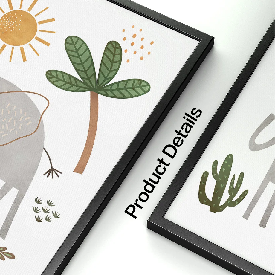 Toile d'art mural girafe, élép - Baby Nursery Plants avis et prix