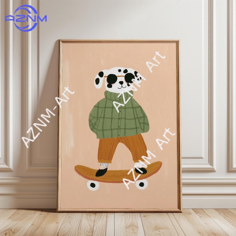 Affiche de skateboard amusante - Animals Baby Nursery avis et prix
