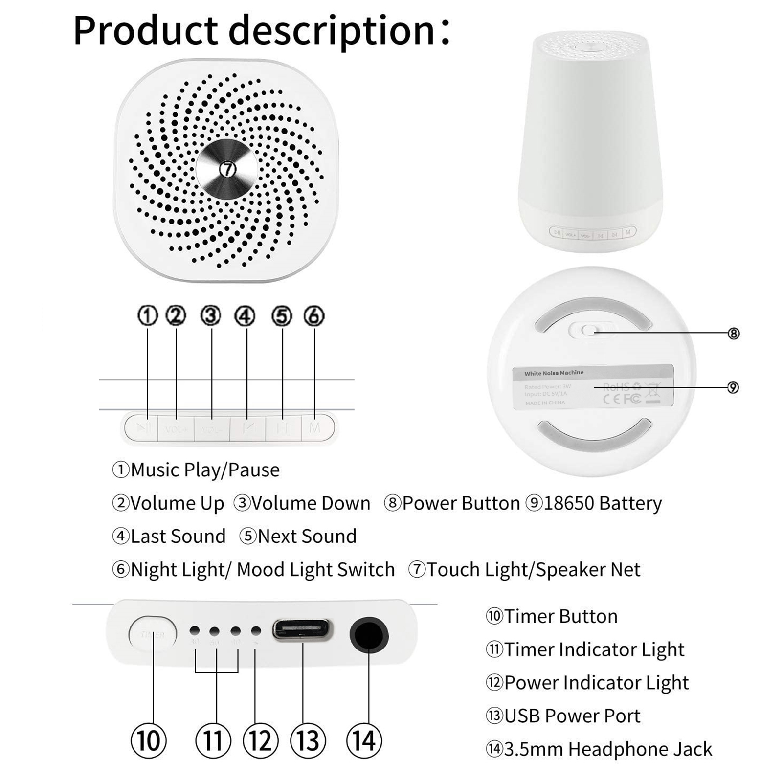 Machine sonore à bruit blanc,  - Baby Sound Machine White avis et prix