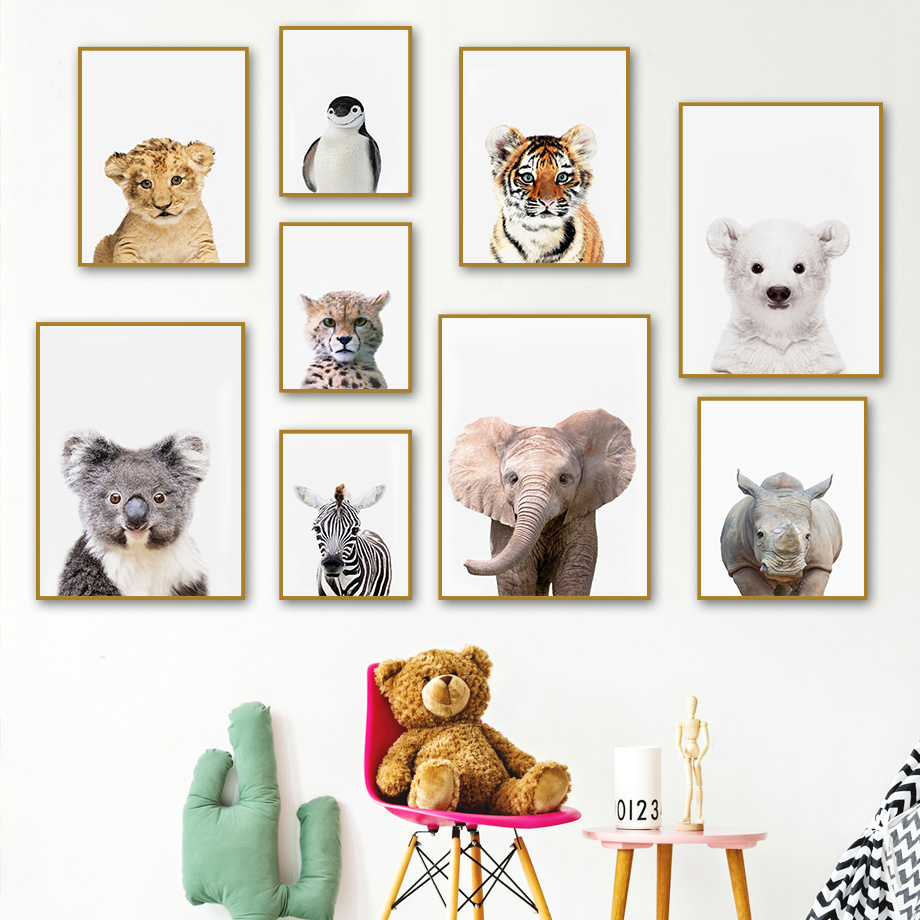1 toile sans cadre, impression - Baby Nursery Jungle Animals avis et prix