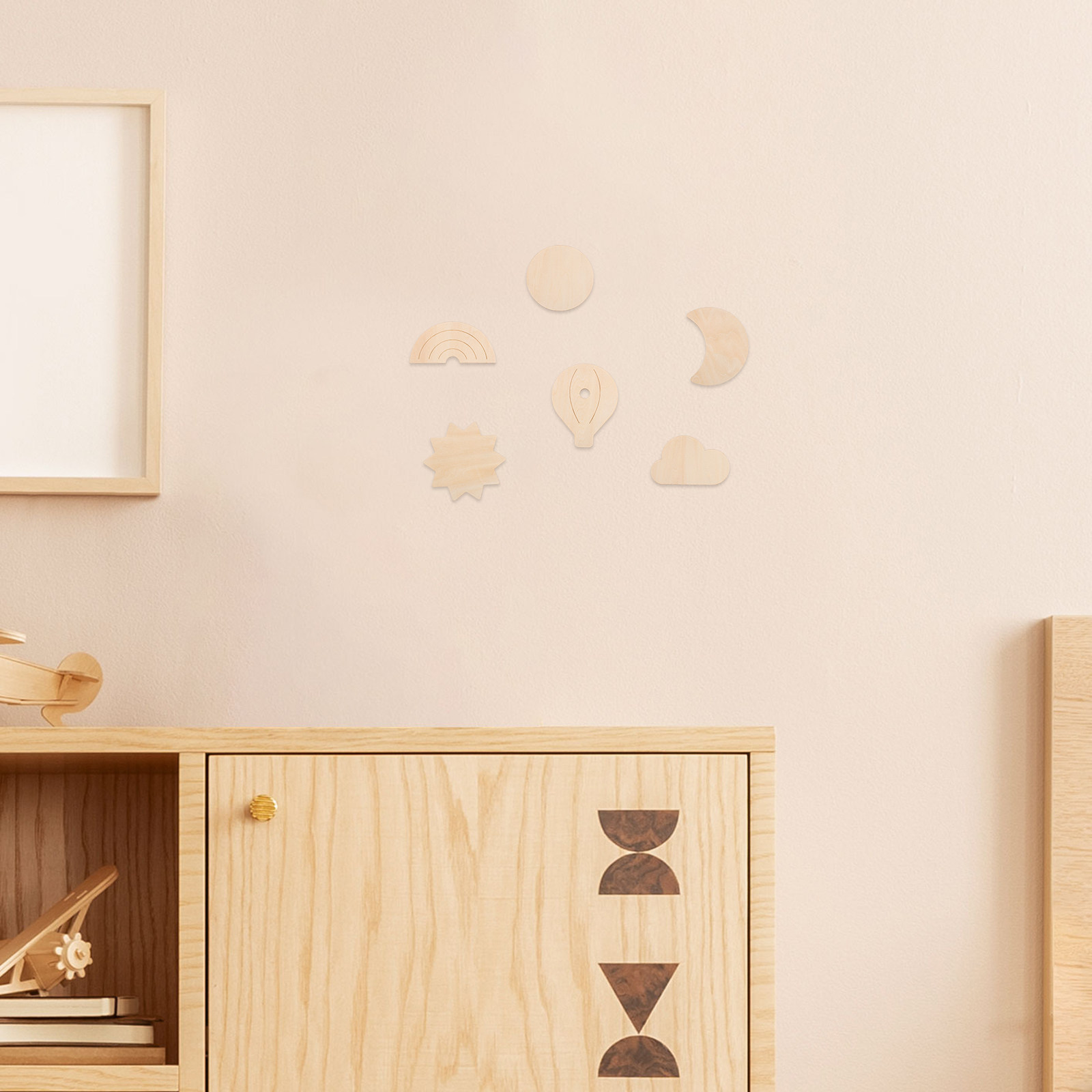 6 autocollants muraux en bois, - Baby Nursery Hot Air Balloon Theme avis et prix