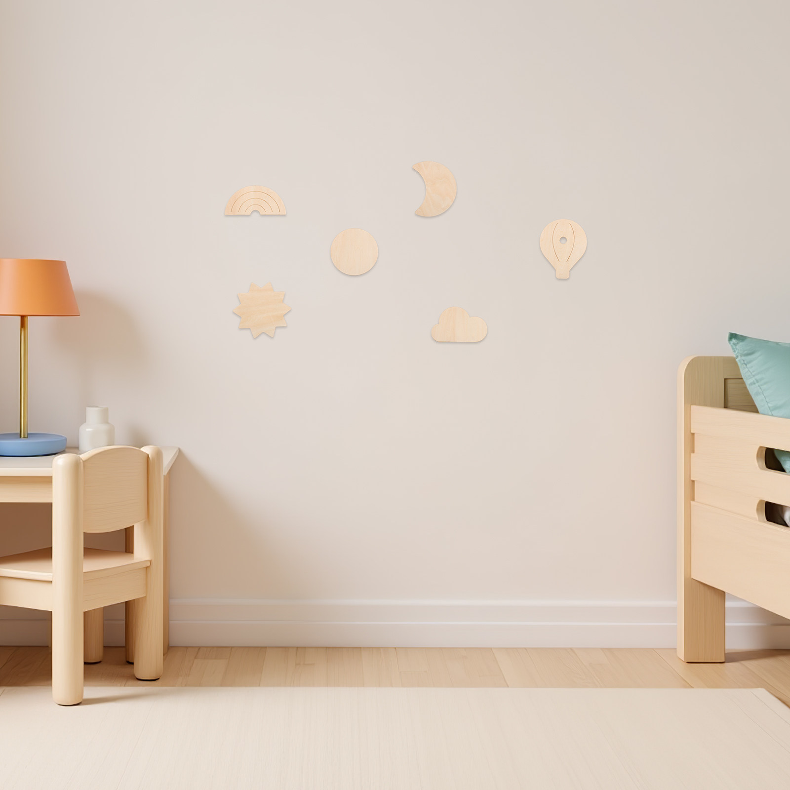 6 autocollants muraux en bois, - Baby Nursery Hot Air Balloon Theme avis et prix