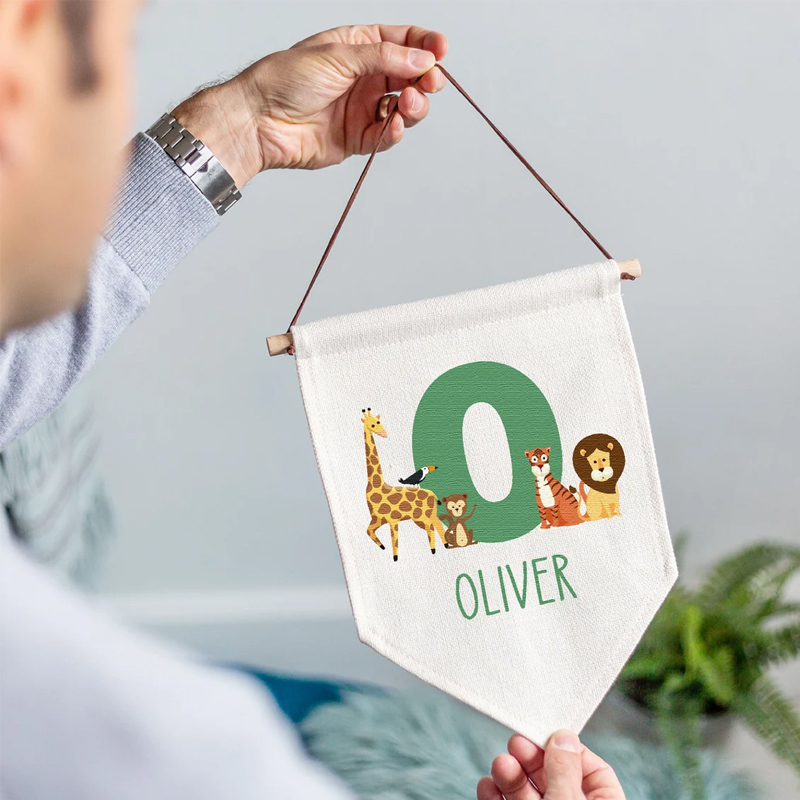 Drapeau personnalisé avec le n - Baby Nursery Jungle Animals avis et prix