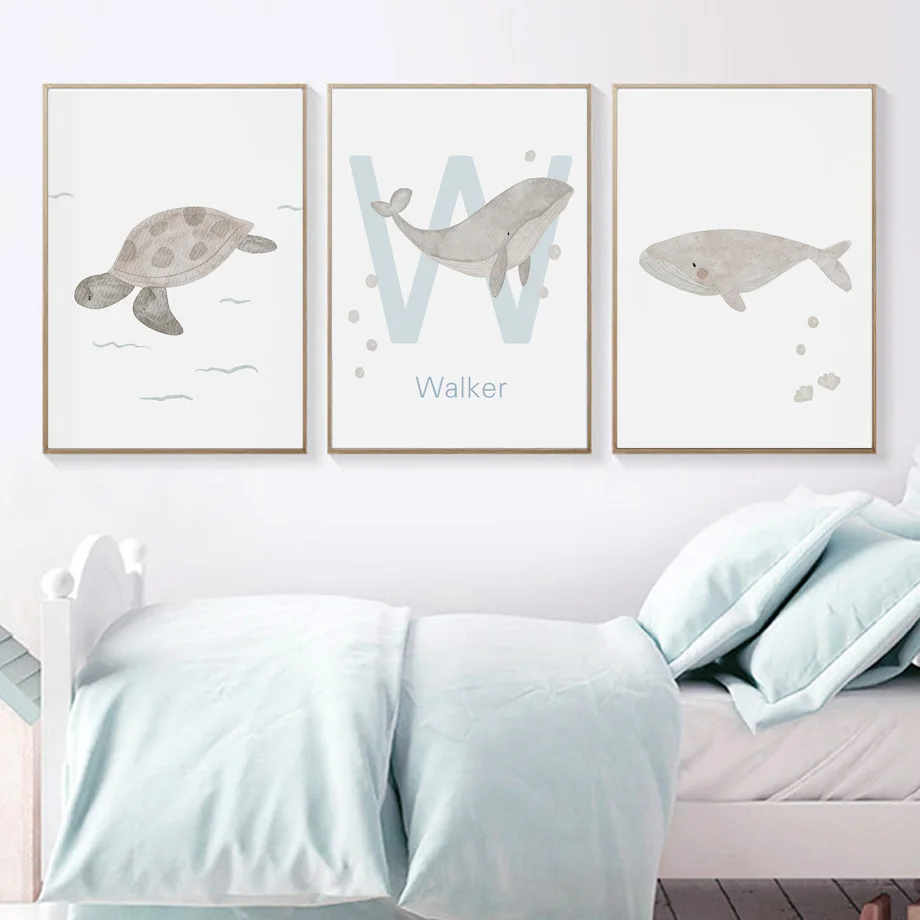 Toile d'Art Mural avec Nom Per - Baby Nursery Animal Pictures avis et prix