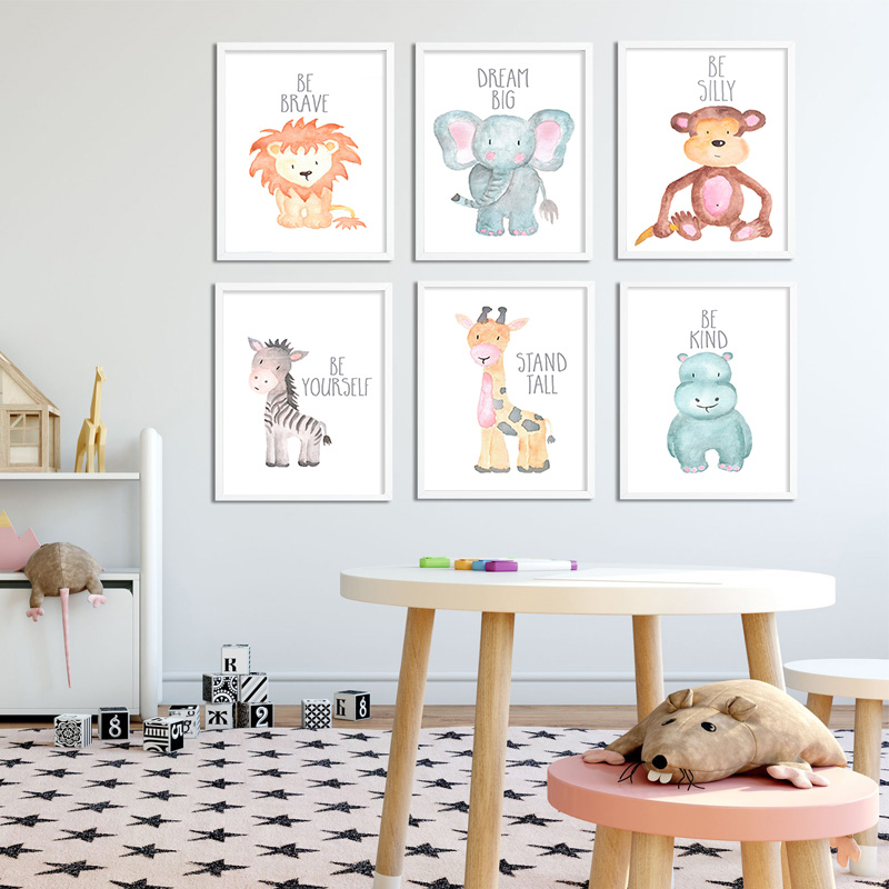 Affiche Murale en Toile avec A - Baby Nursery Animal Pictures avis et prix