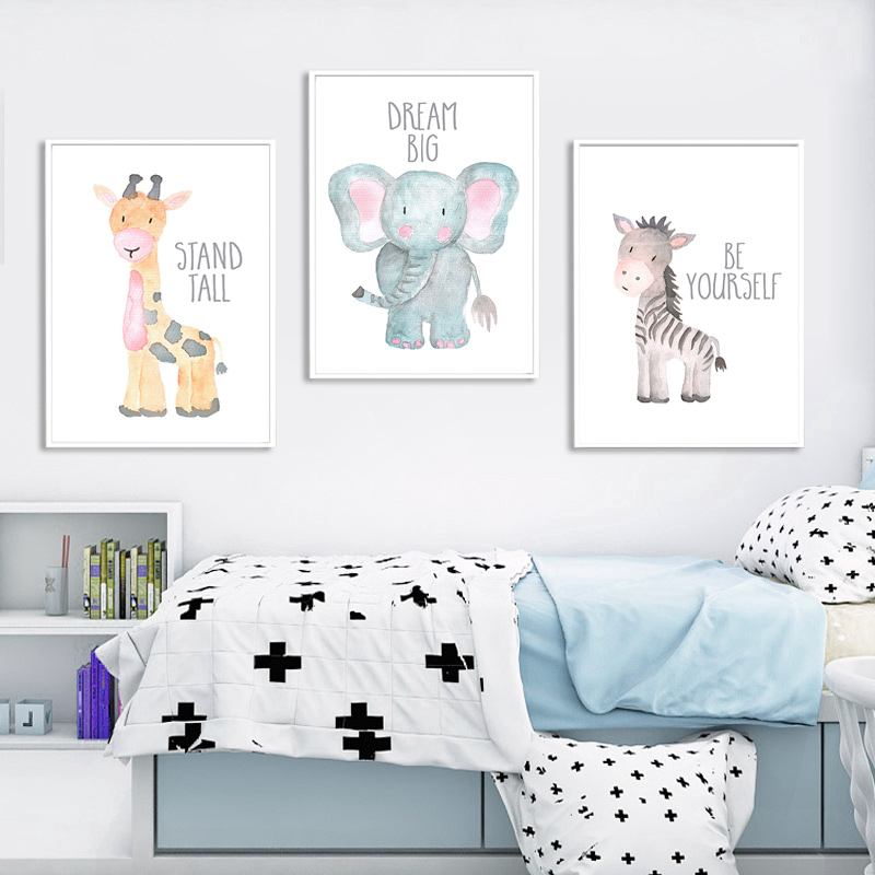 Affiche Murale en Toile avec A - Baby Nursery Animal Pictures avis et prix