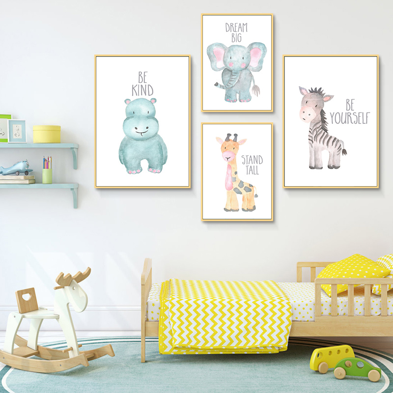 Affiche Murale en Toile avec A - Baby Nursery Animal Pictures avis et prix